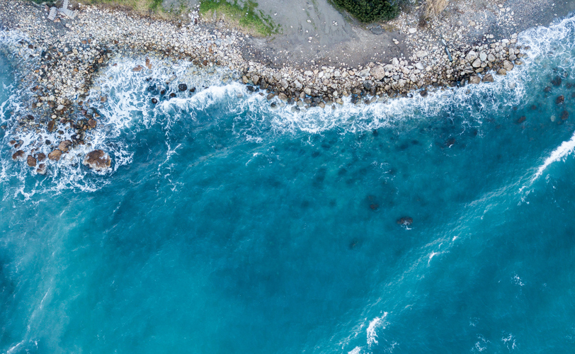 coastline with waves