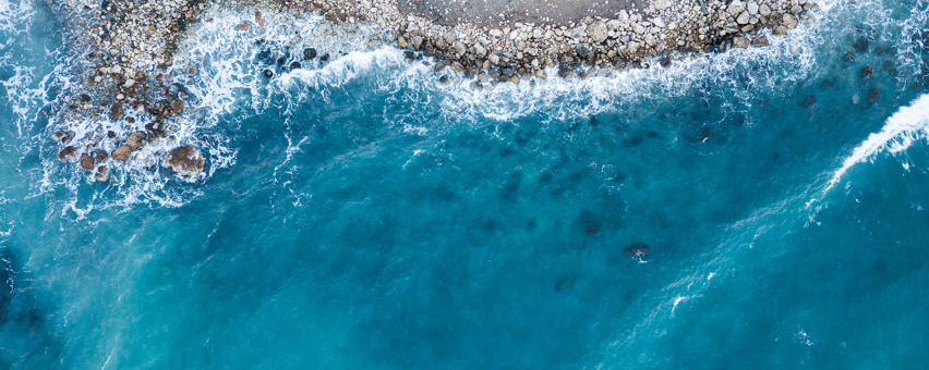 coastline with waves