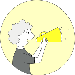 Illustration - Someone making announcement with a megaphone
