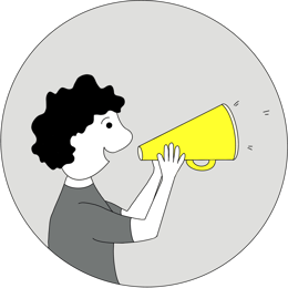 Illustration - Someone making announcement with a megaphone
