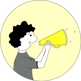 Illustration - Someone making announcement with a megaphone